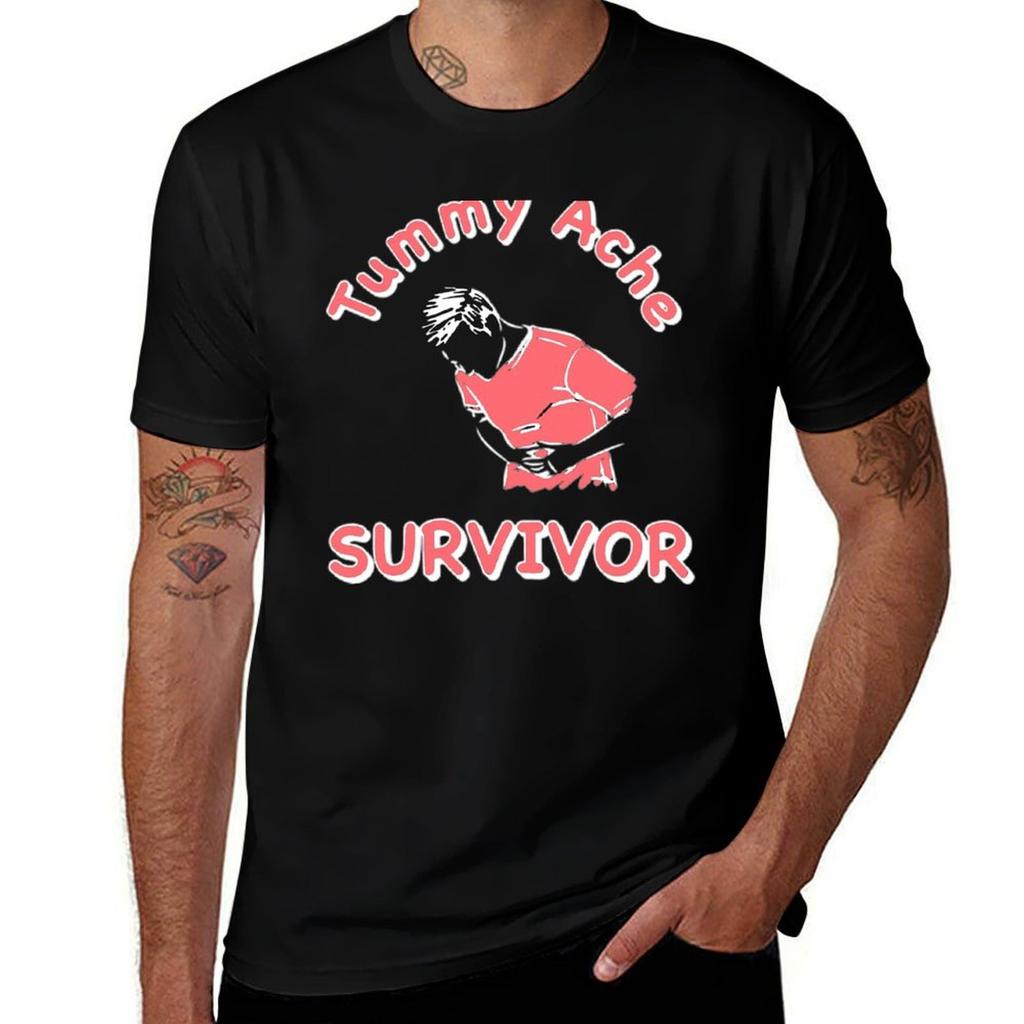 Funny Tummy Ache Survivor Tshirt Comfortable Workout Short Sleeve Shirt