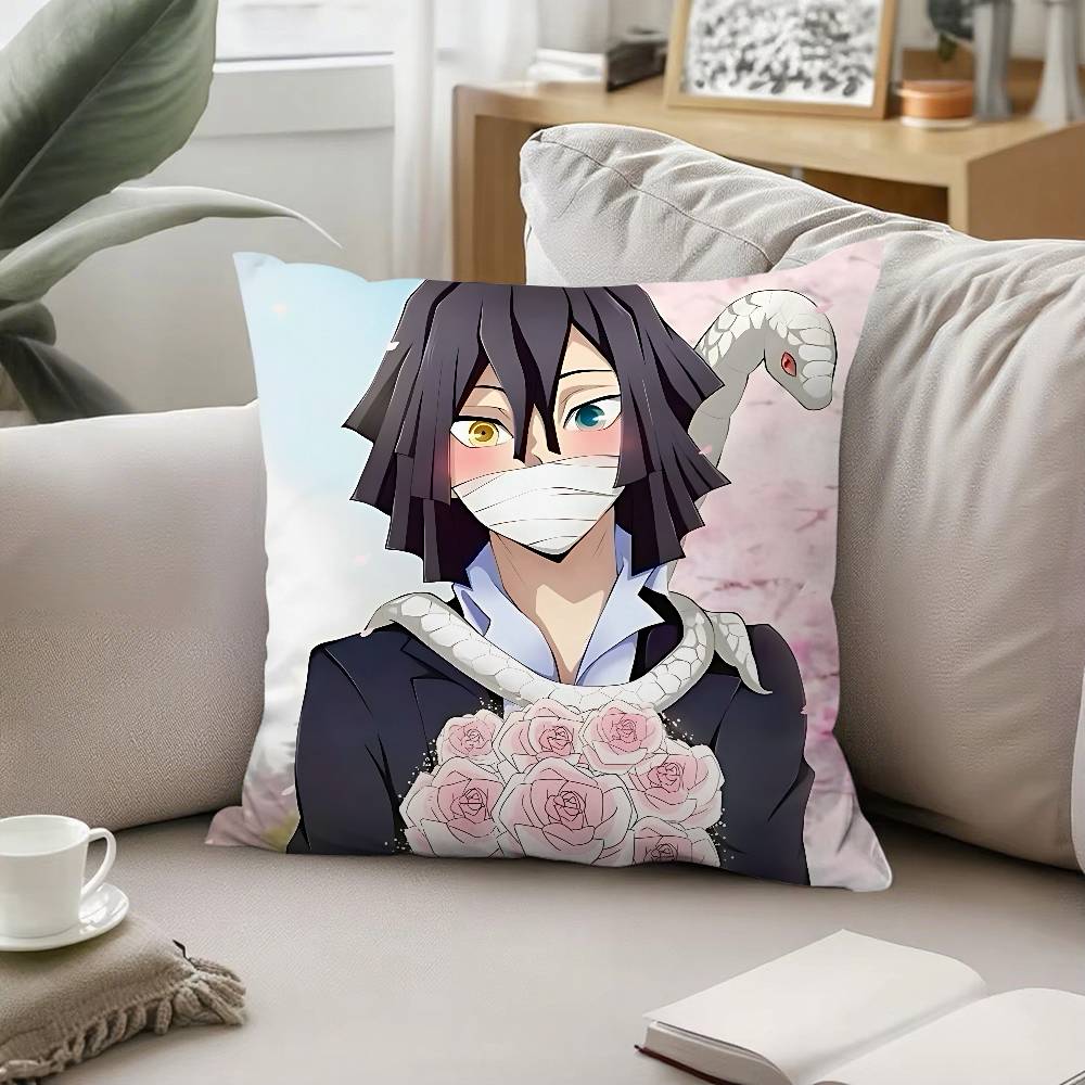 Cool Iiguro Obanai Pillow Case Cushion Cover Soft Cute Throw Pillow Case For Car Sofa Pillowcase Polyester With Zipper