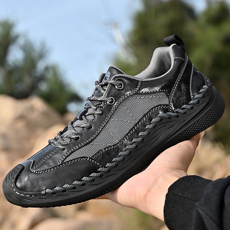 Handmade Retro Cow Leather Shoes Men Loafers Comfortable Casual Shoes Moccasins Men Flats Shoes