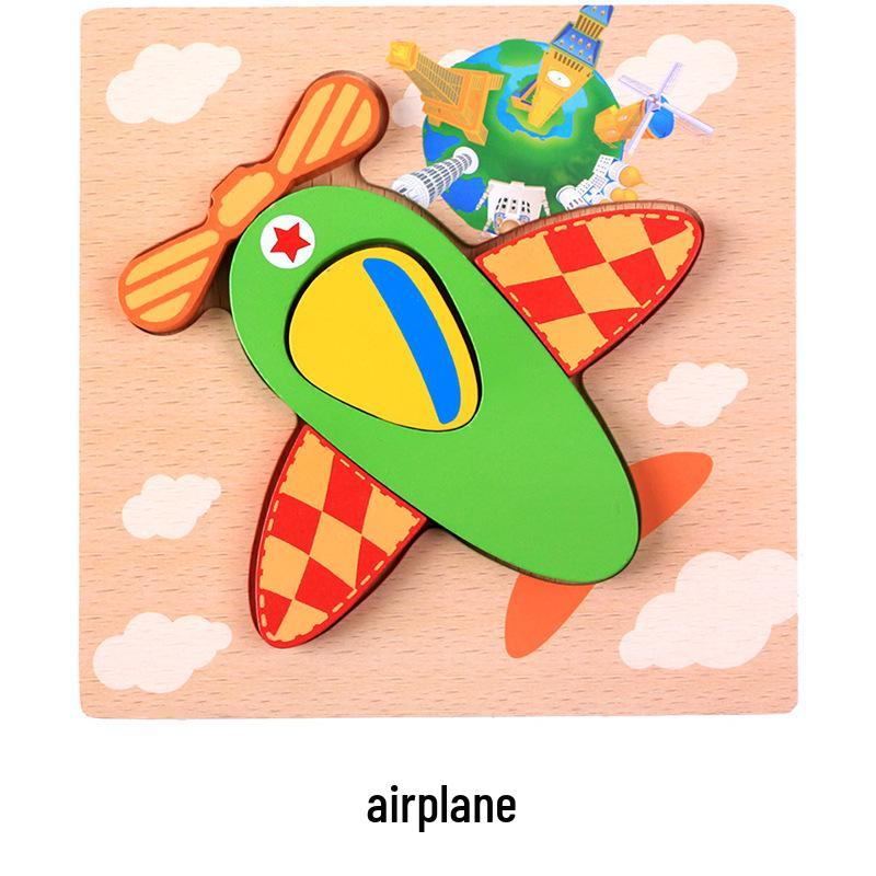 Animal 3D Wooden Jigsaw Puzzle Board for Toddlers (1-3 Years)