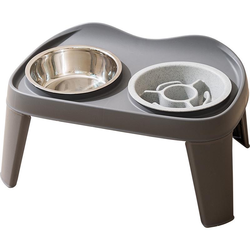 Stainless Steel Elevated Slow Feeder Dog Bowl for Large Breeds