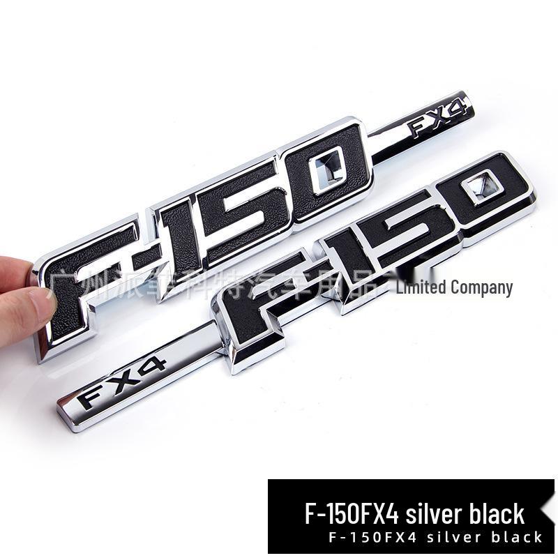 Fits Ford F-150 Raptor FX4: Fender, Side, Door & Rear Emblem Stickers. F-150 FX4 Black and Red [Pair]