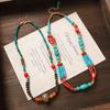 Bohemian ethnic retro necklace, Nepalese hand woven exotic style collarbone chain accessory for women