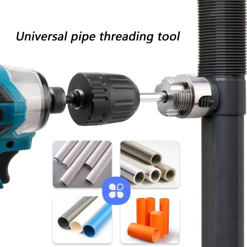 Pipe Threading Tool, PVC Pipe Threader 1'' DN25 Internal & External Pipe Threading Tool for Water Plumbing