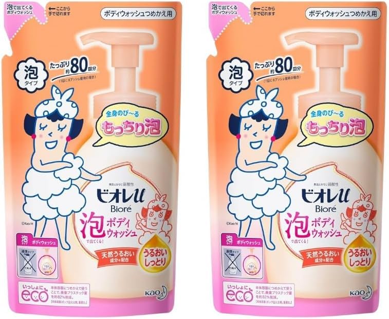 Biore u Foaming Body Wash, Moisturizing, Floral Fruity Scent, Refill, 480ml [2 sets]