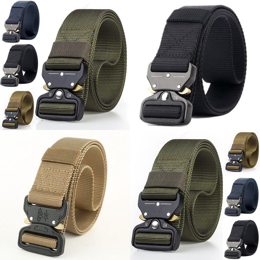 Men Tactical Belt With Automatic Buckle For Outdoor Military Training And Casual Wear