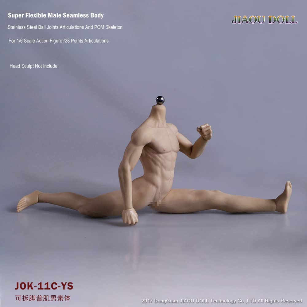 OBEST Maßstab Männliche Nahtlose Figur Super 2 Paare austauschbar 4 Paare austauschbar 5 Arten von Männlich Schwarz 1/6 Körper, Gelenkig, Hautton,