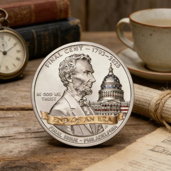 Final Cent Tribute Memorial Coin End of An Era Penny Commemorative Coin 3D Engraved Uncirculated Challenge Coin Symbolic Final Penny Keepsake