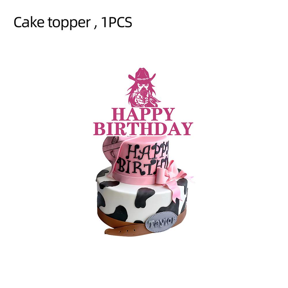 Pink Western Cowgirl Cupcake Toppers Cowboy Theme Party Supplies Favors Baby Shower Horse Farm Birthday Party Decorations