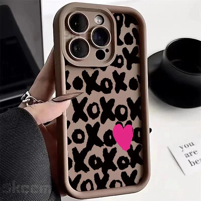 Black Lips Kiss Print Soft Silicone Phone Case For iPhone 15 Pro Max 16 14 13 12 11 Pro Max 7 8 Plus X XS XR Shockproof Cover