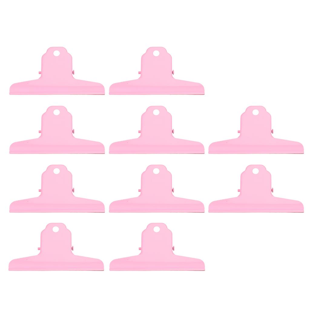10pcs Metal   Clip Iron Large   Clip Strong Clamping Force Paper   Clips for   School Tickets Photos