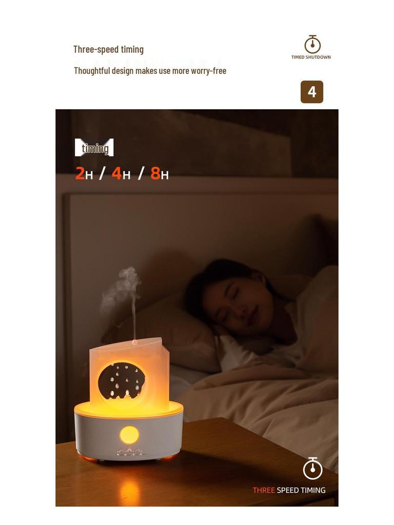 Tranquil Moon Aroma Diffuser: Jellyfish Salt Stone Clock & Volcano Humidifier