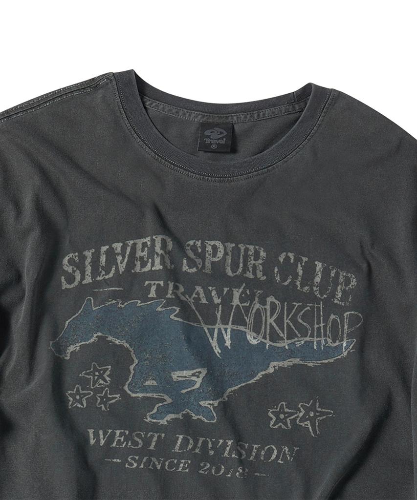 TRAVEL Silver Spur Club Pigment Short Sleeve T-Shirt Black Charcoal