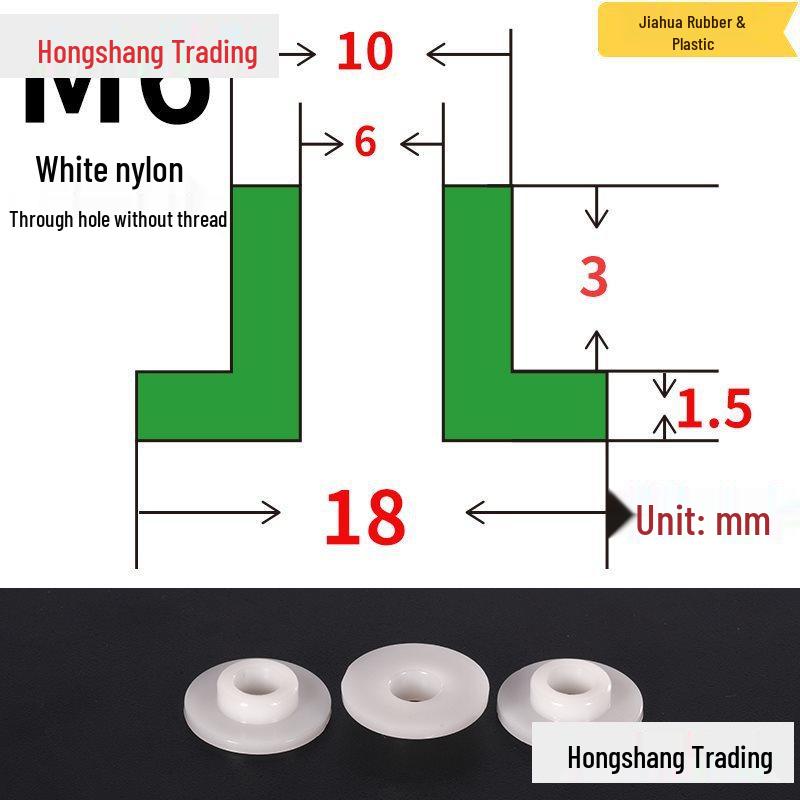 Step T-Shaped Nylon Insulating Bushing Washer, M3-M35 Thread Protection Spacer