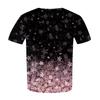 Women's Short Sleeve Shirt Button Plus Size T-Shirt Flower Printed Casual Tops