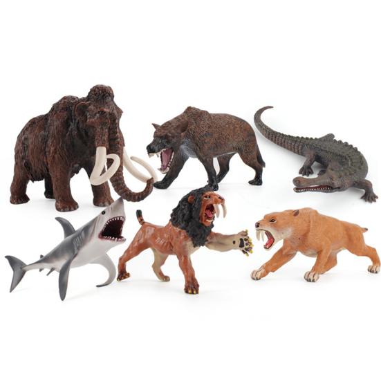 Animal Figurine Simulated Desktop Decoration Mammoth Megalodon Dire Wolf Ancient Animals Model Sculpture Educational Toys for Home