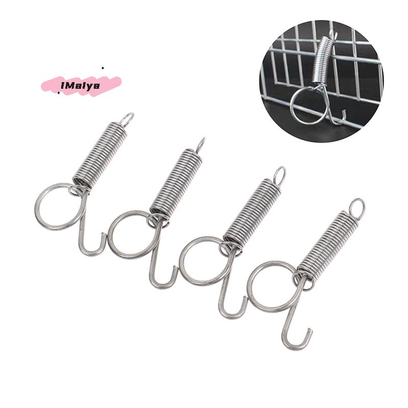 M-10Pcs Cage Door Spring Hook Metal Spring Hooks Sturdy Tension Fixing Spring Multipurpose For Wire Rabbit/Bird/Hamster Cages