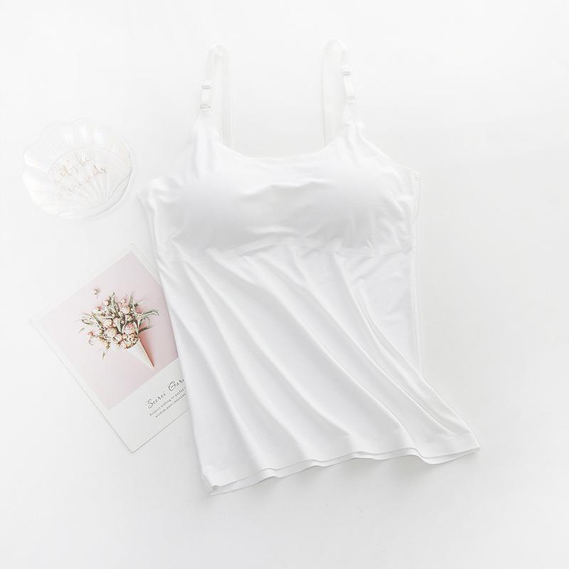 

Бесшовный укороченный топ-камезоль большого размера с подкладкой на тонких бретелях, летнее бандажное нижнее белье One Size белый