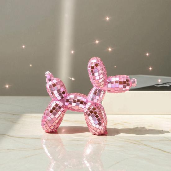 Disco Dog Ornament, Maximalist Balloon Dog Statue for Dog Mom & Dog Dad, Aesthetic Disco Ball Decor, Preppy Apartment Home Decor, Cute Room Decor &