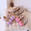 Kinder Prinzessin Schuhe: Glänzende Leder-Flachschuhe für Mädchen mit Schleifen für den Herbst