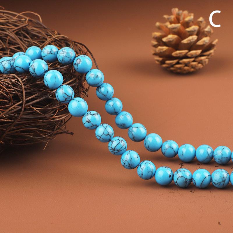 Turkusowe Koraliki w Odcieniu Zielonkawym do Tworzenia Bransoletek DIY – Sznur Okrągłych Koralików