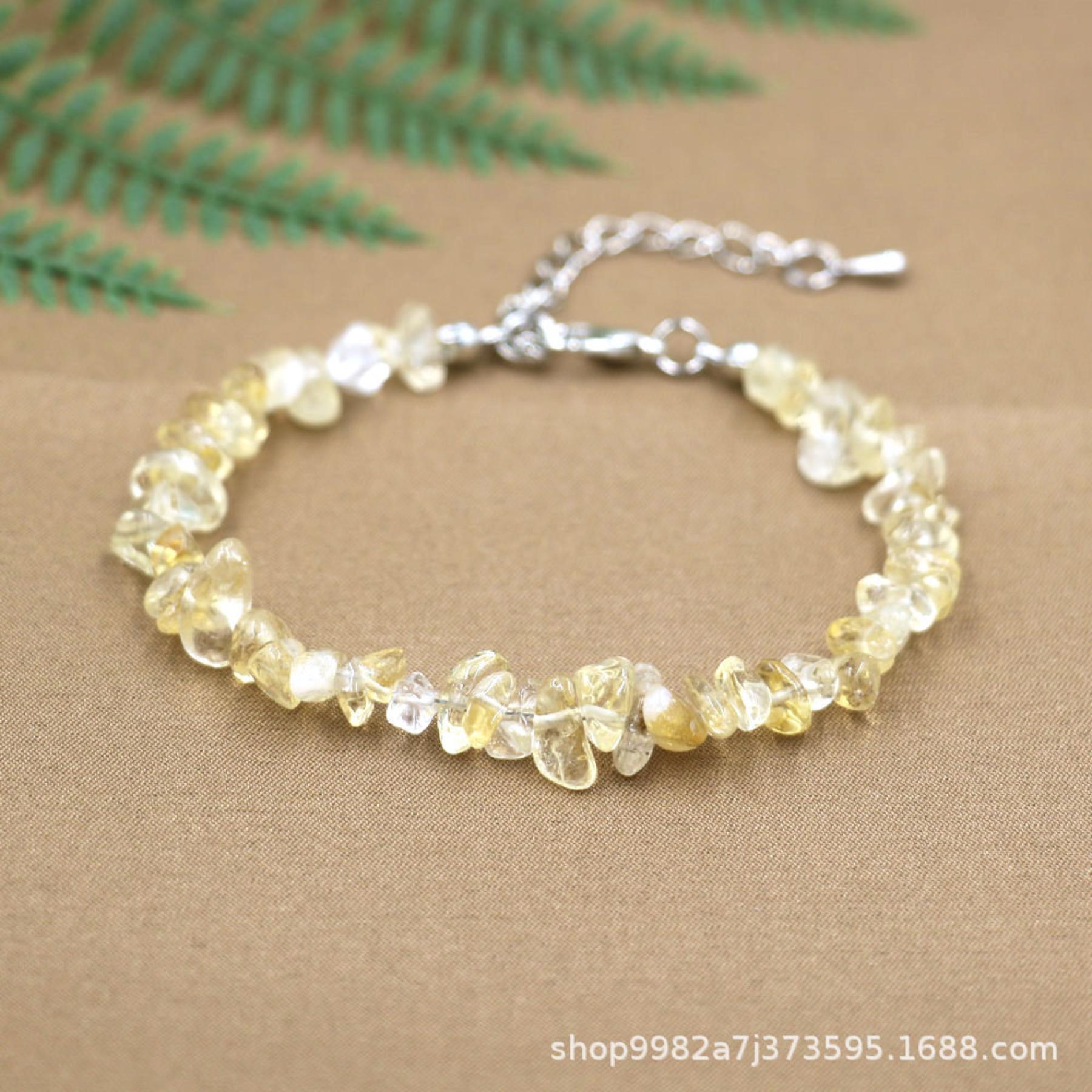 

Natural Crystal Irregular Stone Bracelet One Size