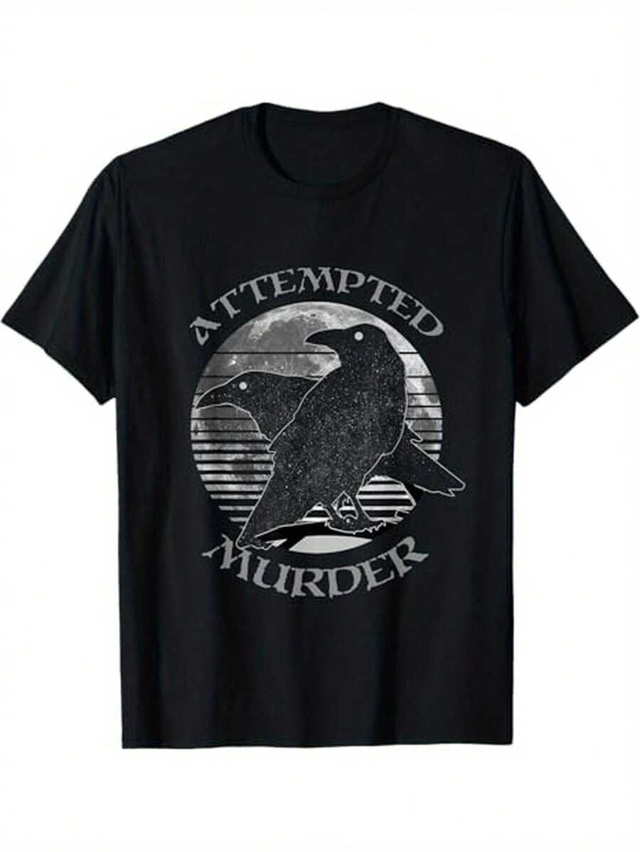 

Raven Moon Attempted MuQINGe Voodoo Pagan Printed Unisex T-Shirt S