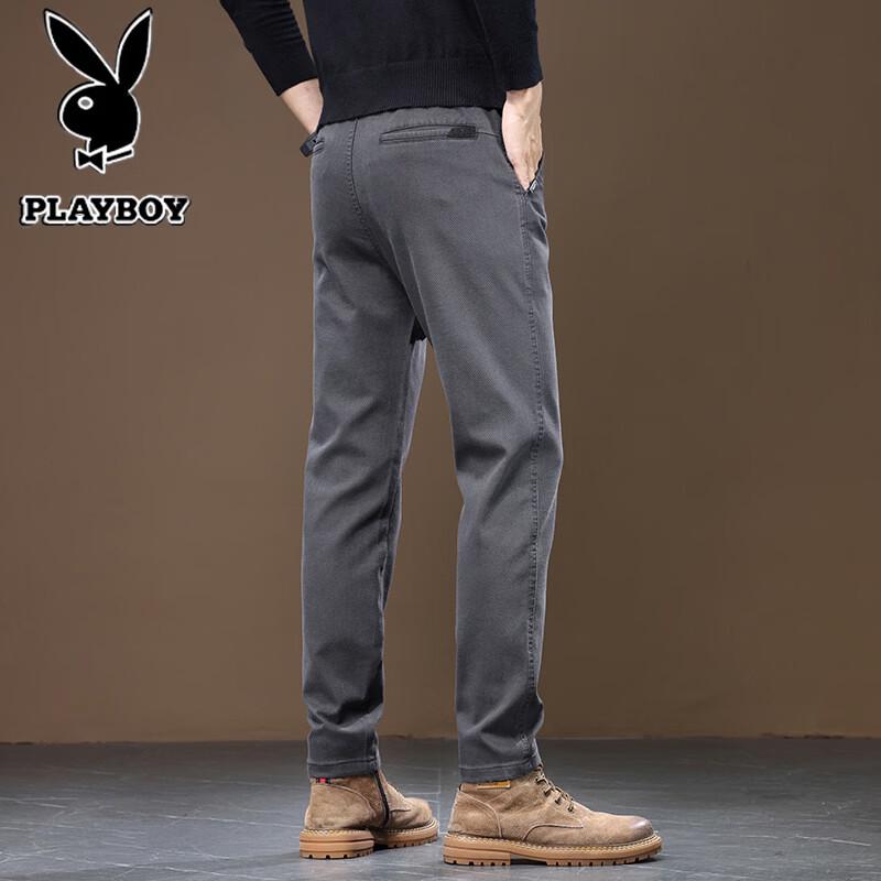 PLAYBOY Men's Summer Straight Fit Stretch Casual Pants