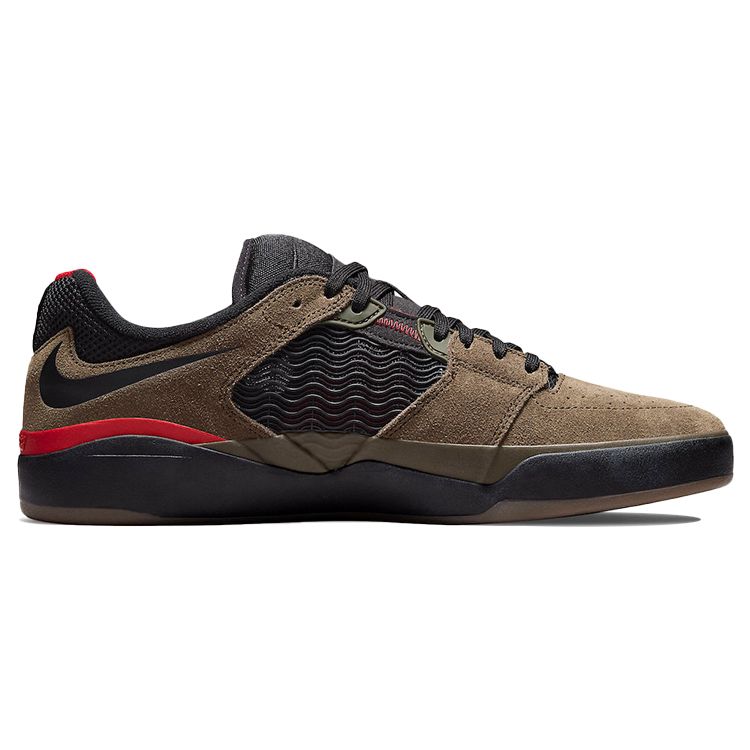 Nike Ishod Wair SB Light Olive Unisex Sneakers Brown Varsity-Red Black DC7232-300