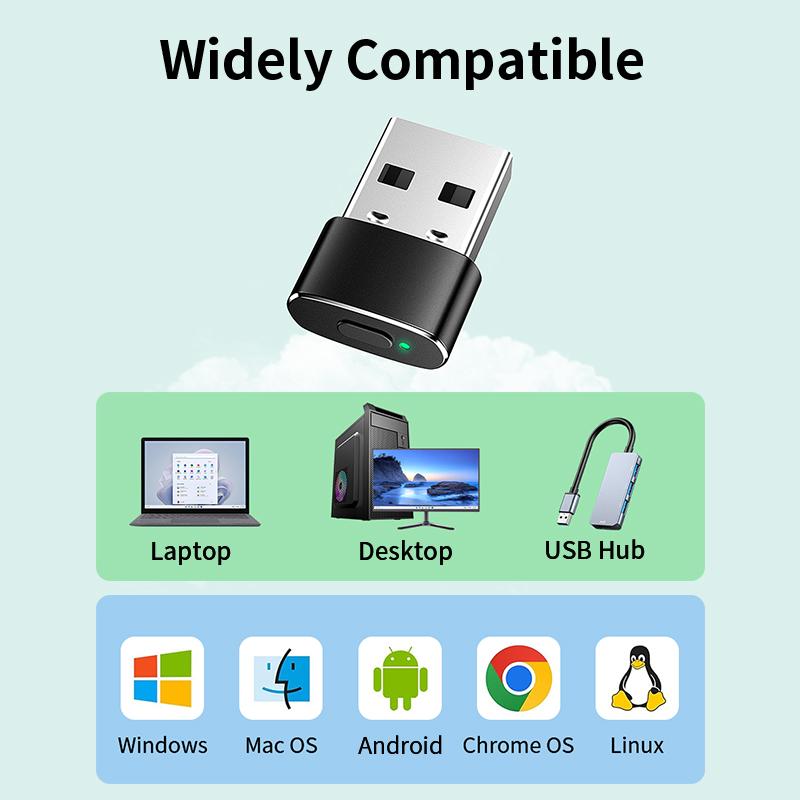 Unnlink Mouse Jiggler Undetectable Metal USB Mouse Mover Shaker Simulator Driver-Free Keep Computer PC Laptop Awake