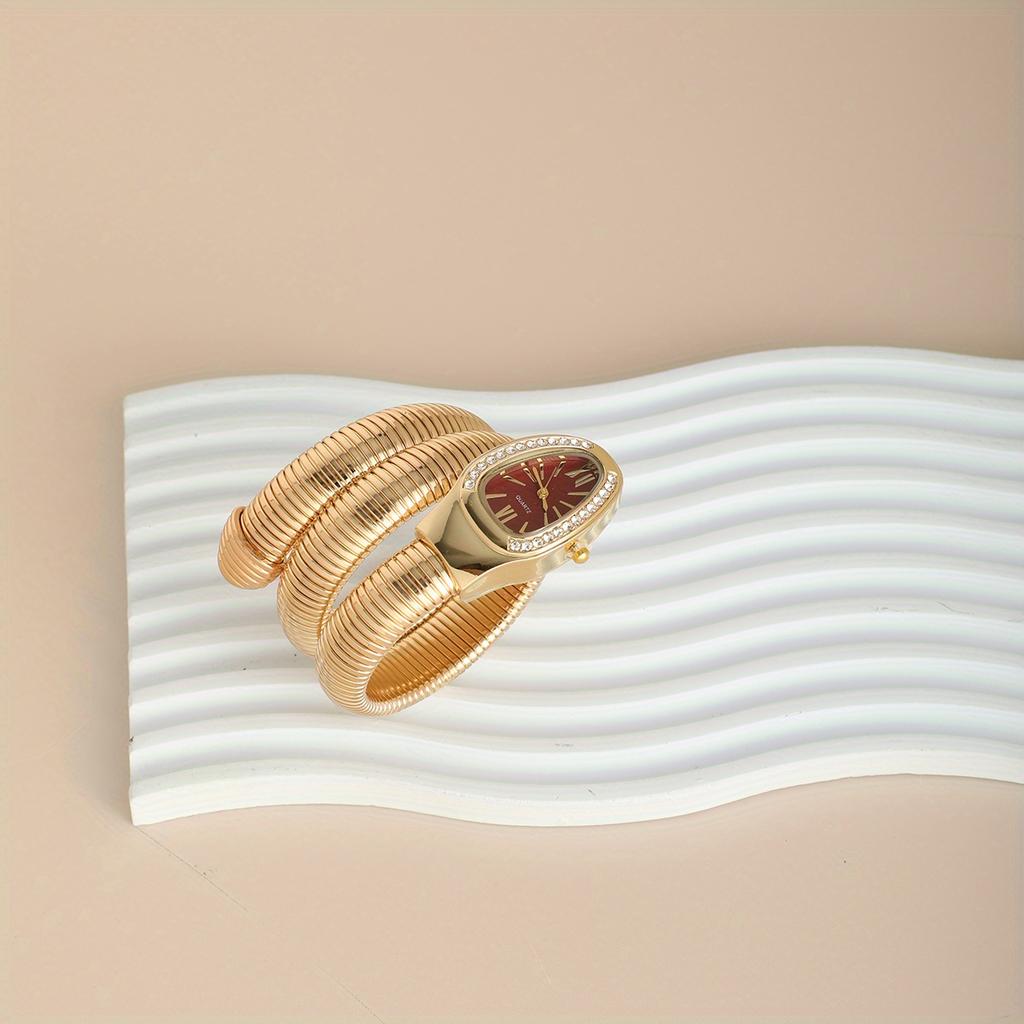Elegant Women's Snake Shaped Watch, Alloy Band, Multiple Dial Colors, Casual Daily Wear, Stylish Ladies' Accessory