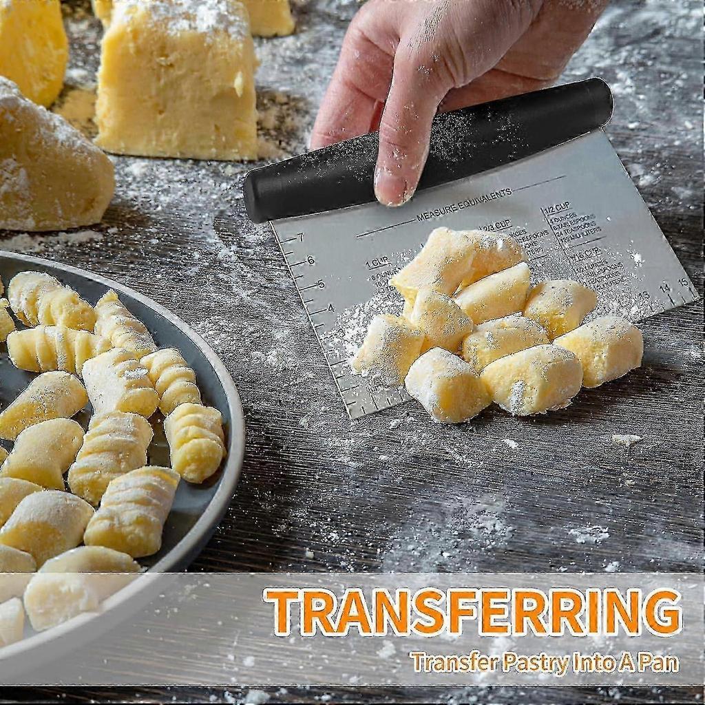 Stainless Steel Pastry Scraper and Dough Cutter Set with Ergonomic Non-Slip Handle for Baking and Cooking