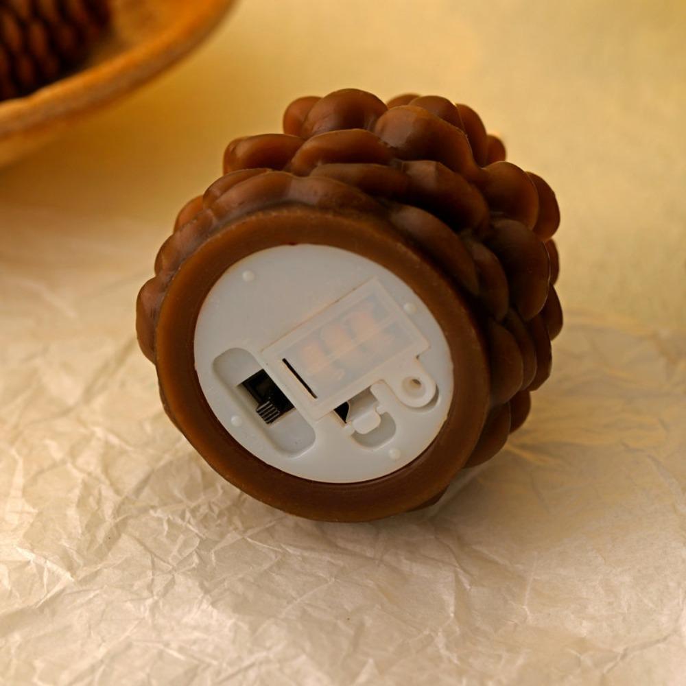 Simulation Pine Cone Candle Light Warm Color Light Flameless LED Candles Safe Reuasble Electronic Candle Garden