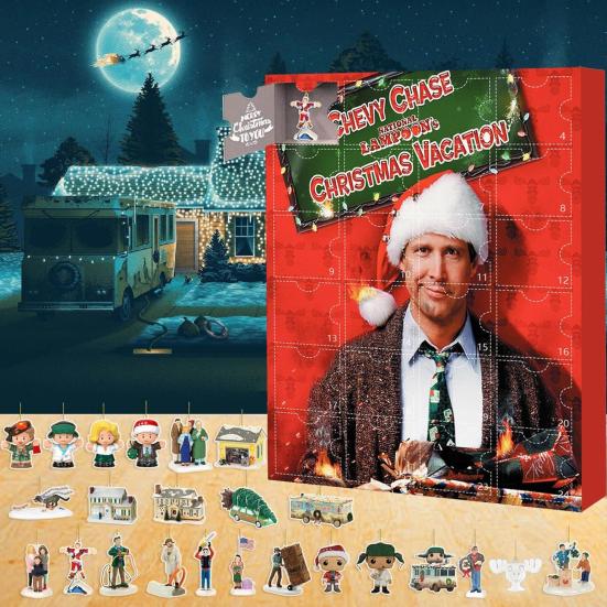 

Рождественский адвент-календарь 2024, 24-дневный рождественский календарь обратного отсчета, акриловые праздничные фигурки, подвеска