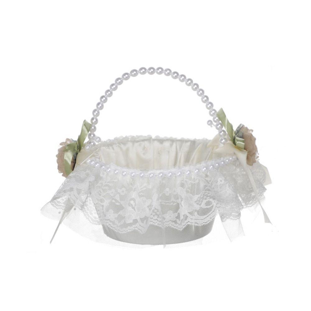 Schleife Schleife Blumenmädchen Korb Rose Blume Satin Schleife Handtasche Süße Hochzeitsfeier Dekorationen Party