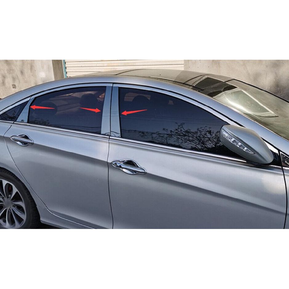 Titanium Black Exterior Window Bc-Pillar Decoration For Hyundai Sonata 2011-2014