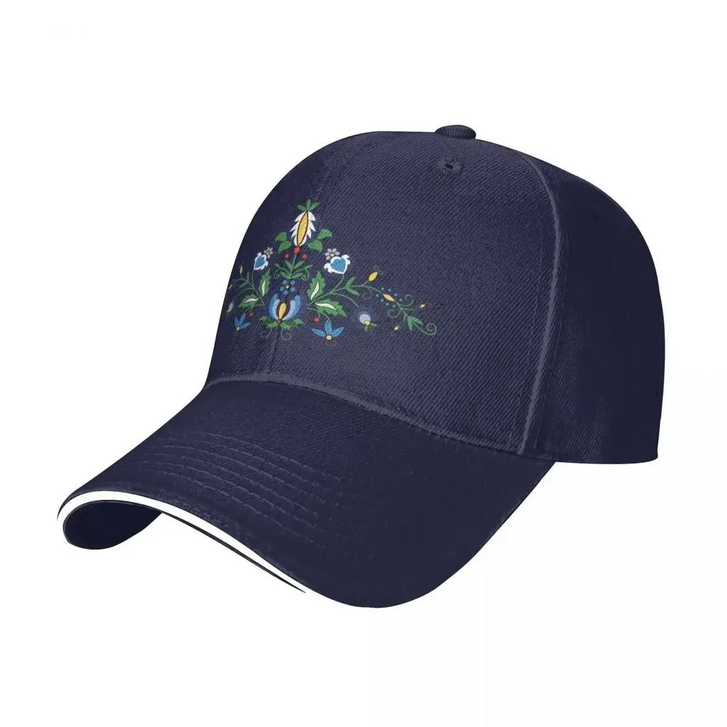 Folk 4th Composition Kashubian Art White Background Baseball Cap Trucker Cap New Hat Unisex WoUnisexs