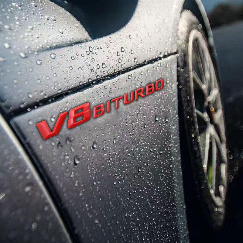 1Pcs Car Trunk 3D Sticker Sideways Sticker Car Hood Sticker For Mercedes-Benzs V8 BITURBO CLK CLA Class CES SLK GLK SLS CLG GLE GLC GLB
