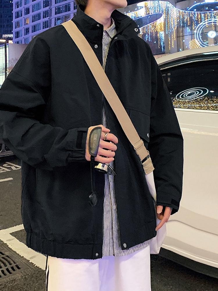 Man Fashion AutumnJacket Men Fashion Casual Windbreaker Jacket Coat Men Spring and Autumn Outwear Stand Slim Ery