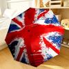 British Flag Artwork Automatic Folding Umbrella - 8-Rib Travel Umbrella with Auto Portable Case, Ideal Gift for Birthdays