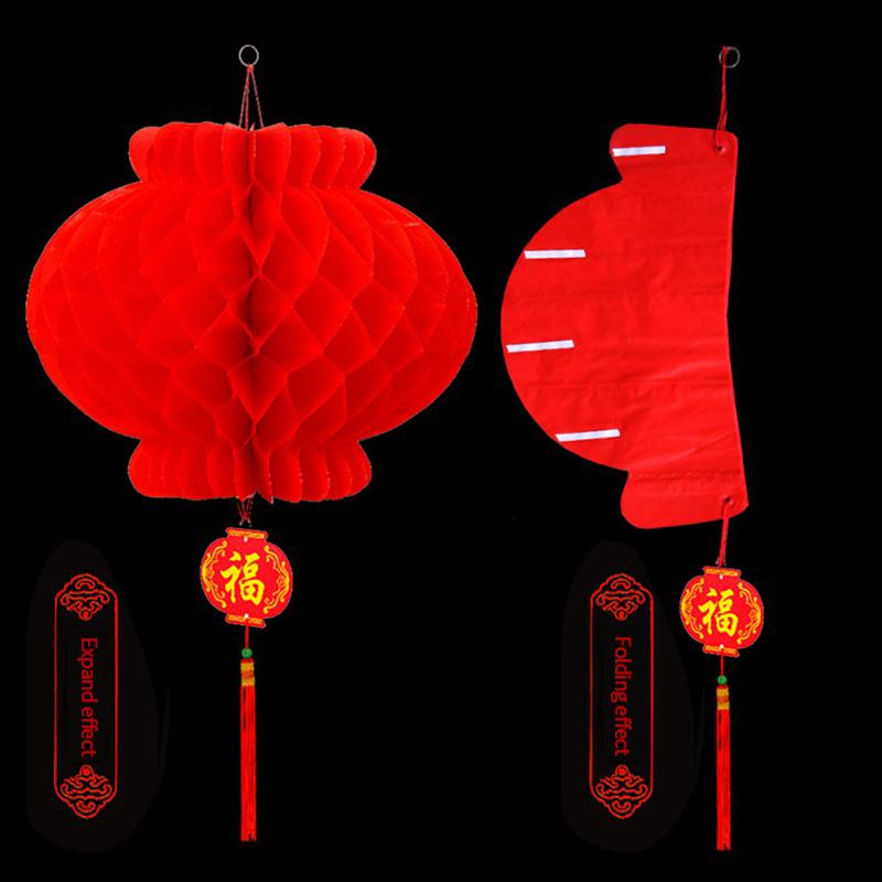 Chinese Red Lantern Chinese New Year paper Lantern 2025 Spring Festival Hanging Decor Good Fortune Party Supplies