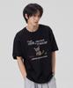 ASTRAL PROJECTION [Doodle Puppy] Cotton Loose Fit Short Sleeve T-Shirt_Black
