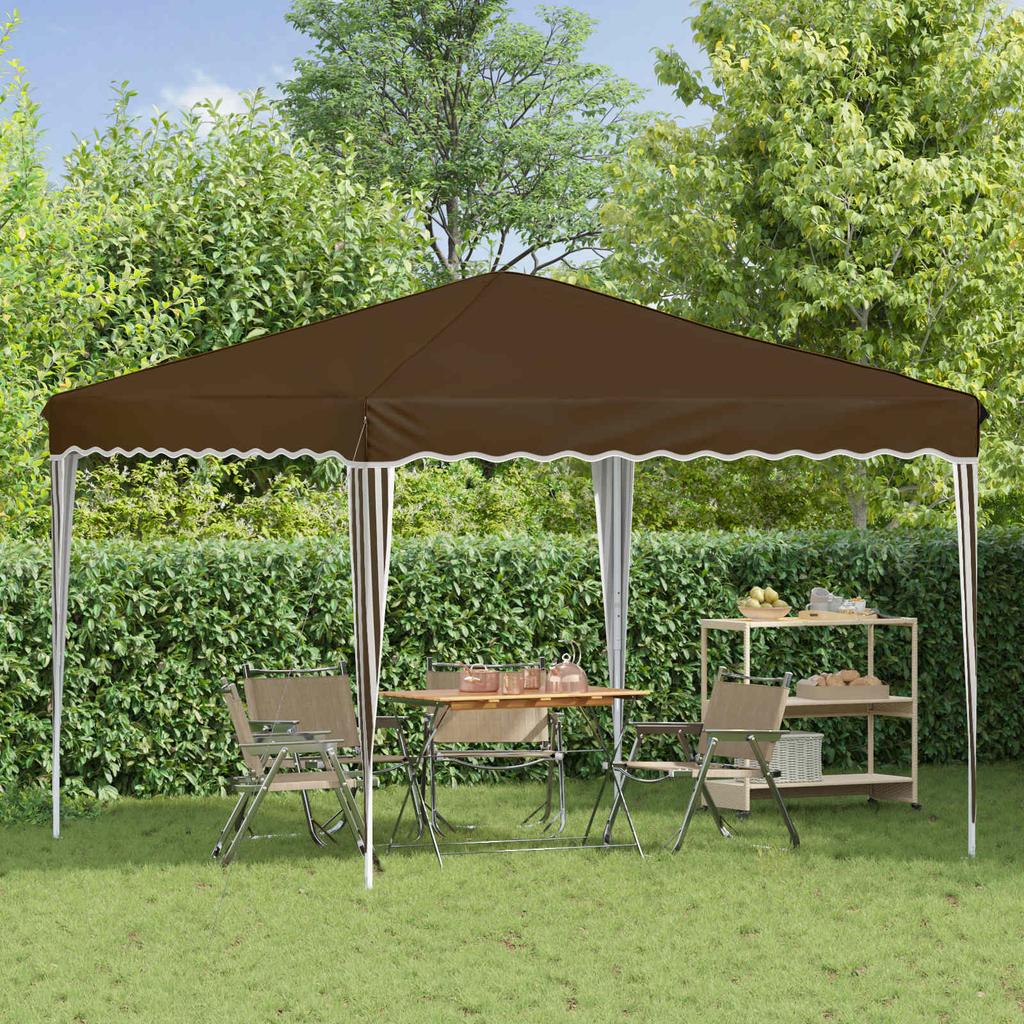 Pop Up Party Tent 288 X 288 X 245 Cm Taupe Oxford Fabric