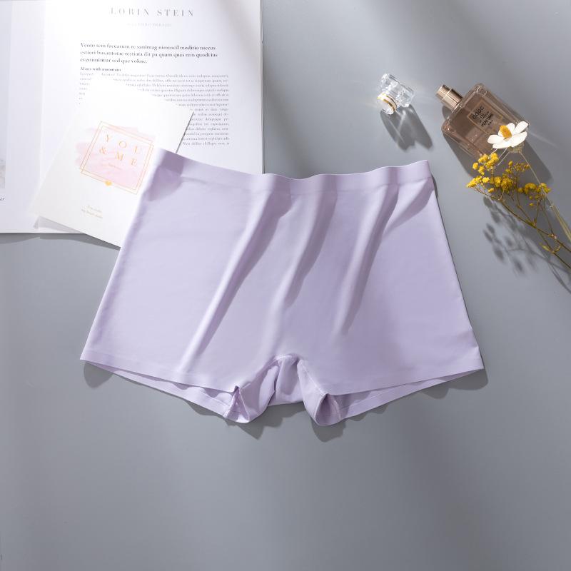 Slip boxer in seta ghiacciata senza cuciture, mutandine da donna, boxer a vita media, pantaloni di sicurezza antiscivolo, leggings, biancheria intima estiva