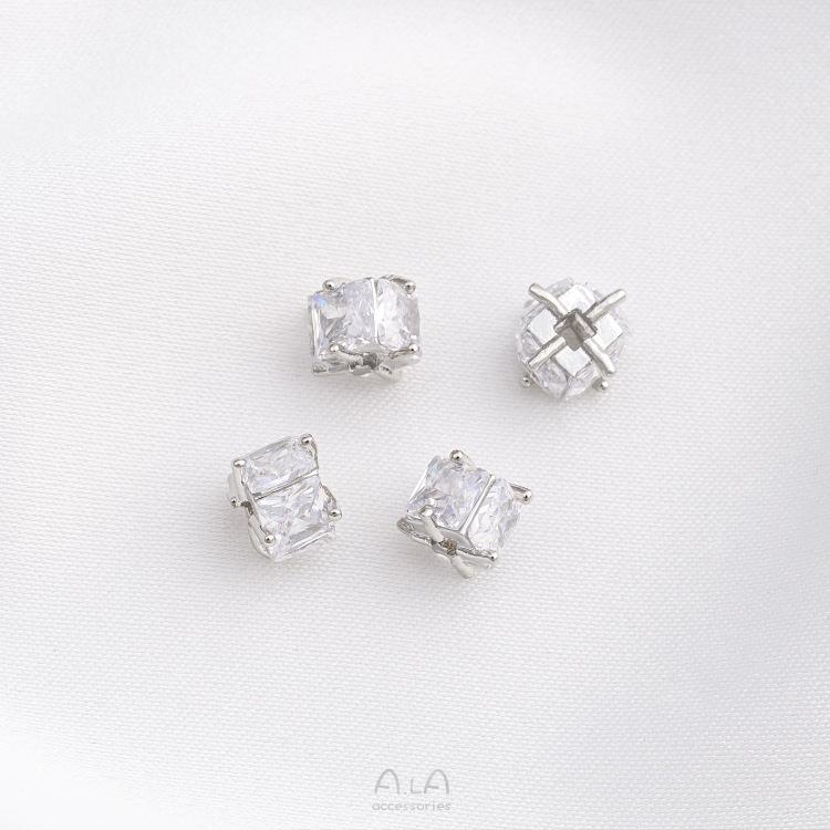 14K Gold-Plated Zircon Spacer Beads for DIY Jewelry