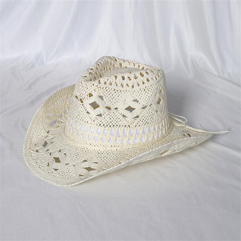 

Khaki Cowboy Straw Hat 2026 Western Cowboy Sun Hat Spring Knight Hat Unisex Jazz Hat Summer Wide brimmed Hat sombrero hombre 56-58cm