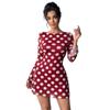 Women's Spring/summer Sexy Polka Dot Backless Mesh Mini Dress with Flared Sleeves