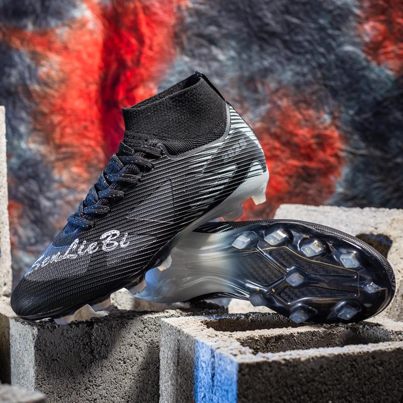 New Men Soccer Shoes Cleats Sneakers High-top Non-Slip Futsal High-quality Football Boots Grass Match Indoor -selling FG/TF