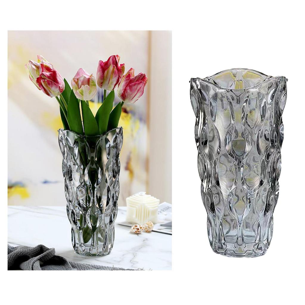 Clear Glass Flower Vase, Thickened Crystal Vase for Decoration
