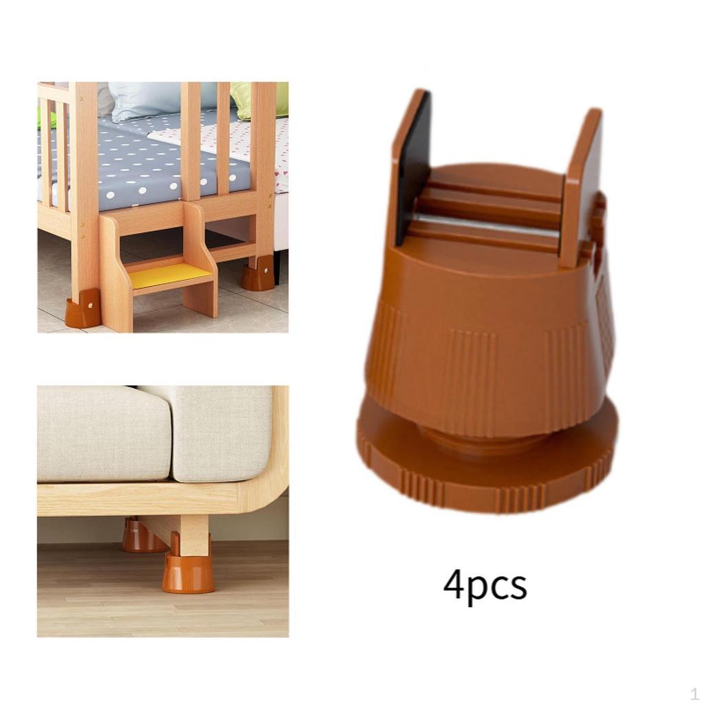 4 Pieces Bed Risers Chair Adjustable Furniture for Dining Room Kitchen